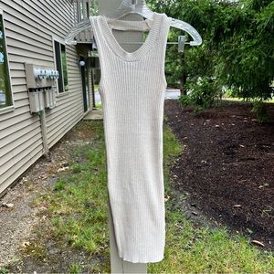 Windsor Cream Ribbed Midi Dress